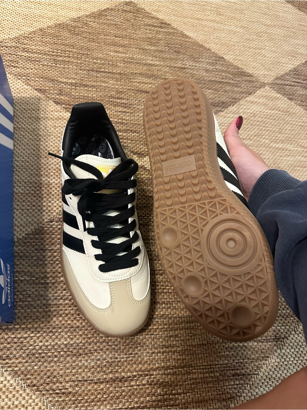 adidas Women's White Black Gum Sole Sneakers